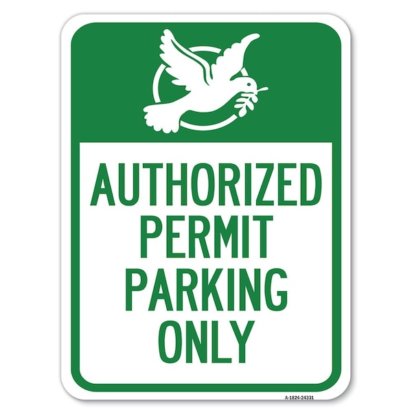 Authorized Church Parking W/ Graphic Heavy-Gauge Alum Rust Proof Parking, 18" x 24", A-1824-24331